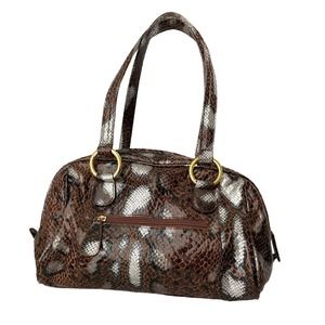 Vintage Chi Designed By Falchi Brown SnakeSkin Duffle Medium Size Shoulder Purse